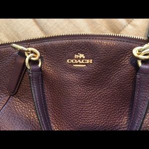 Coach purse deep plum color with removable strap